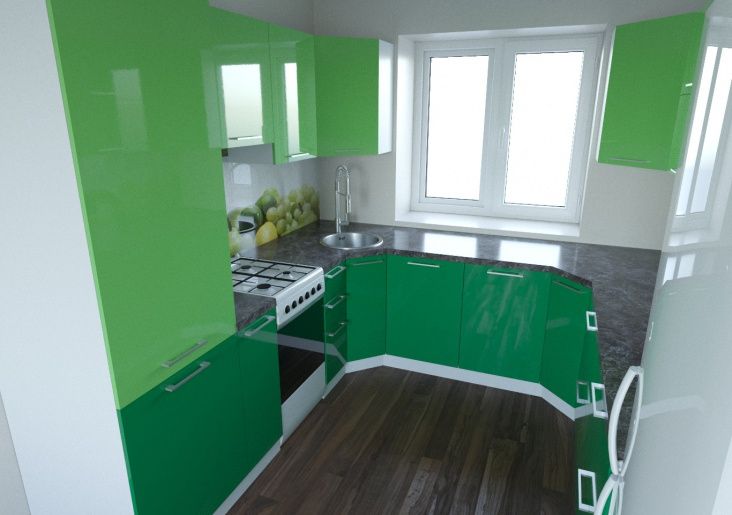 П-образная кухня "Джаз" в эмали